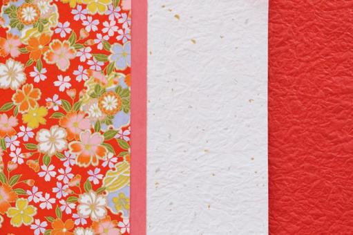 和風フレーム 年賀状,和紙,フレームの写真素材