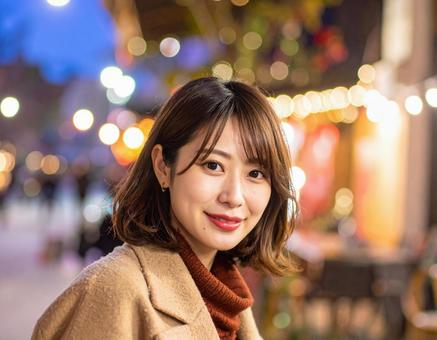 秋冬ファッション女性ポートレート 秋冬ファッション女性ポートレートの写真