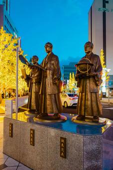 【佐賀】佐賀駅の周辺　イルミネーション 佐賀駅,佐賀,駅前の写真素材