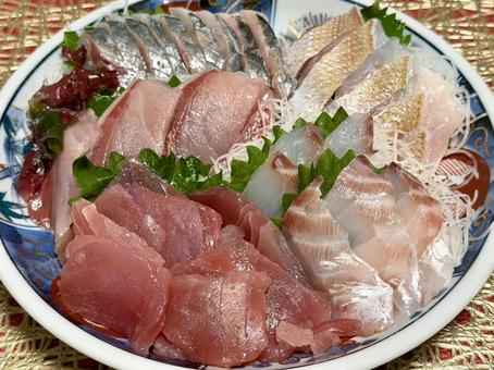 旬の刺身盛り 刺身,刺身盛り合わせ,旬の魚の写真素材