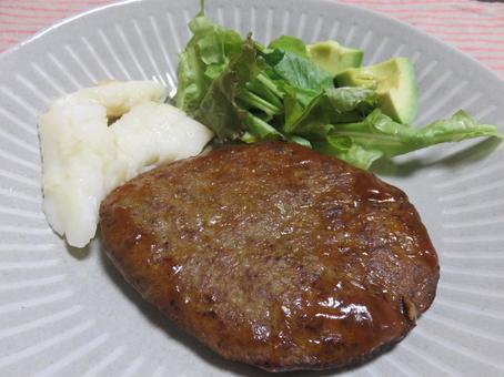 ハンバーグ ハンバーグ,美味しい,ワンプレートの写真素材