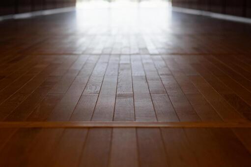 光へ続く木目のフローリング 床,フローリング,木目の写真素材