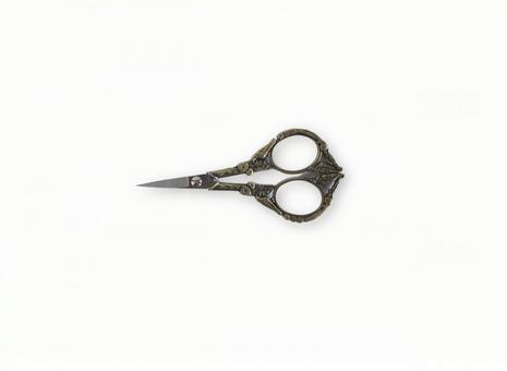 Antique style scissors placed horizontally, scissors, hand made, accessory, JPG