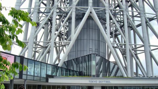 スカイツリーの骨組み-19 東京スカイツリー,鉄骨,骨格の写真素材