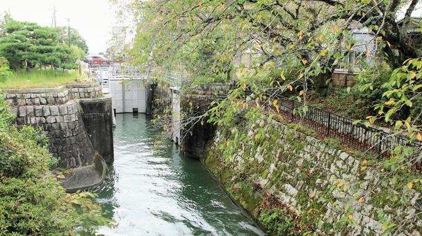 琵琶湖第1疏水 大津閘門 琵琶湖第1疏水 大津閘門 琵琶湖疏水,大津閘門,水門の写真素材