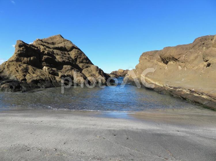 南房総市野島崎付近の風景 野島崎,海岸,岩場の写真素材