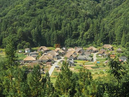 前沢曲家集落 前沢曲家集落 曲家,前沢,福島県の写真素材