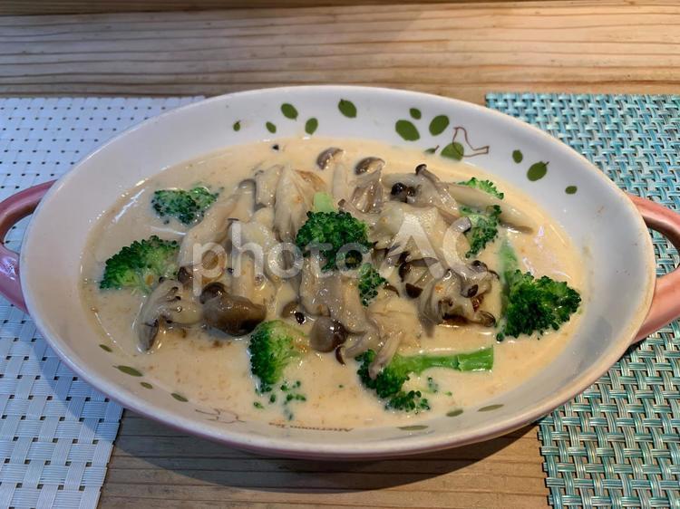 きのこのクリーム煮 クリーム煮,ホワイトソース,ホワイトシチューの写真素材