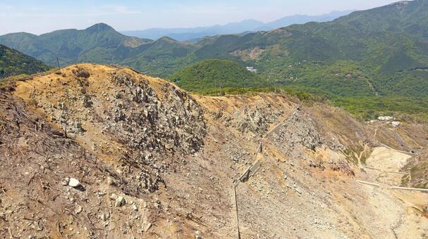 箱根ロープウェイから望む大涌谷 大涌谷,箱根,神奈川の写真素材