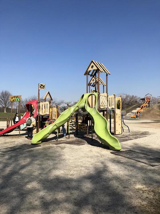 みさと公園の遊具 遊び場,子供,人の写真素材