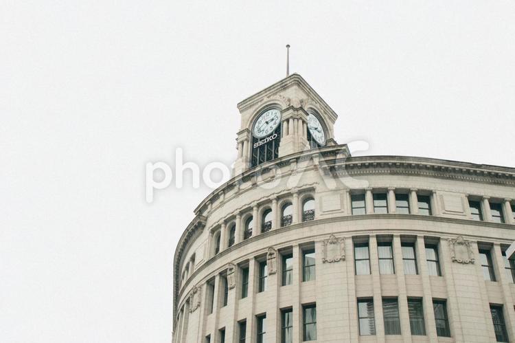 銀座の時計塔　和光ビル 銀座,和光ビル,時計の写真素材