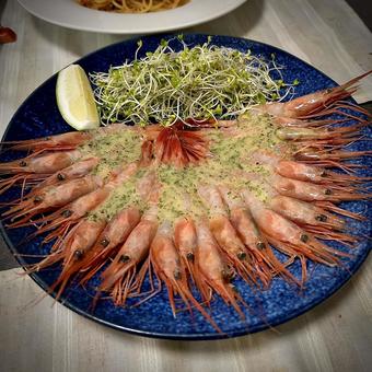 甘海老のカルパッチョ 甘海老のカルパッチョ 旦那飯,男の料理,手料理の写真素材