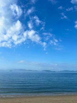 瀬戸内 瀬戸内 海,空,秋空の写真素材