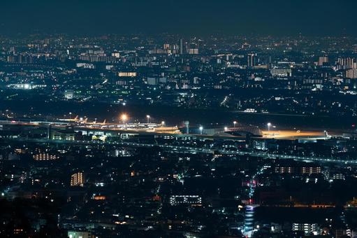 五月山から望む夜景3 五月山から望む夜景3 夜景,風景,夜の写真素材