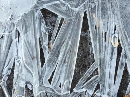 凍った地面 氷,結晶,寒さの写真素材