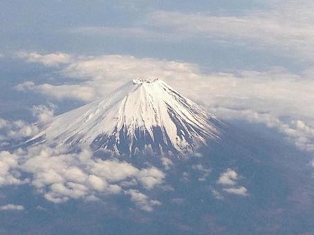 飛行機からの富士山撮影写真。 飛行機からの富士山撮影写真。の写真