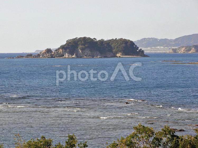 和歌山の春の海、磯の風景 海,海の風景,磯の写真素材
