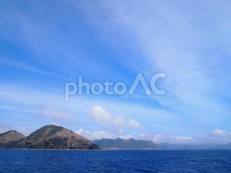 島と海と青空 海,空,自然の写真素材