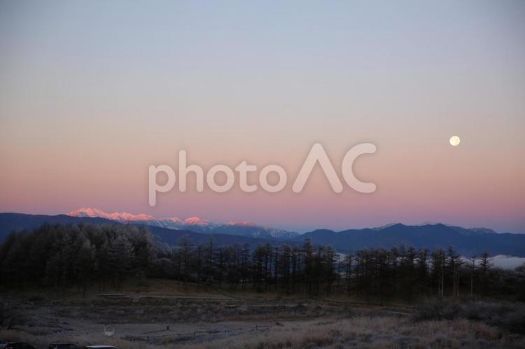 夕暮れのアルプス３ 自然,風景,癒しの写真素材