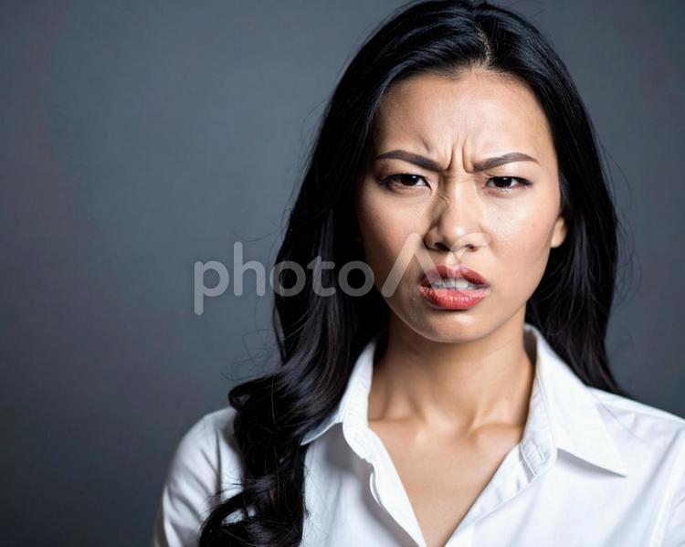 不機嫌な女性 女性,人物,不機嫌の写真素材