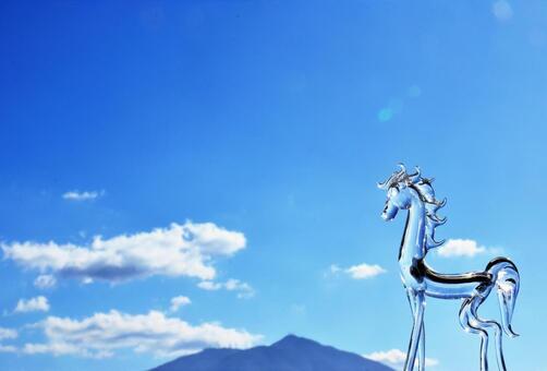 年賀状2026午年の素材_ガラスの馬4 年賀状,2026,午年の写真素材