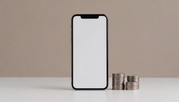 スマートフォンとお金の写真