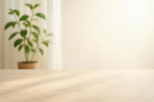 白い棚の上の植物たちの写真