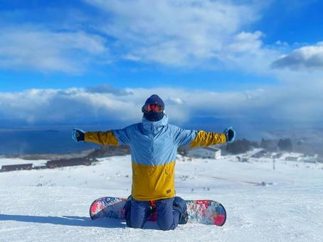 スノーボード スノーボード 雪山,冬,スキー場の写真素材