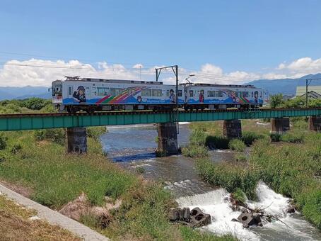 鉄道と橋 アルピコ交通,上高地線,松本電鉄の写真素材