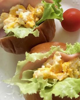 Photo, roll bread sand, bread roll sandwich, rolls, 