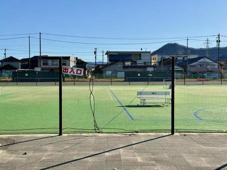冬の武生中央公園　テニスコート テニス,テニスコート,武生中央公園の写真素材