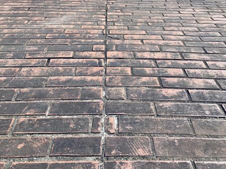 レトロなアーチ型ブロック調地面 レトロなアーチ型ブロック調地面の写真
