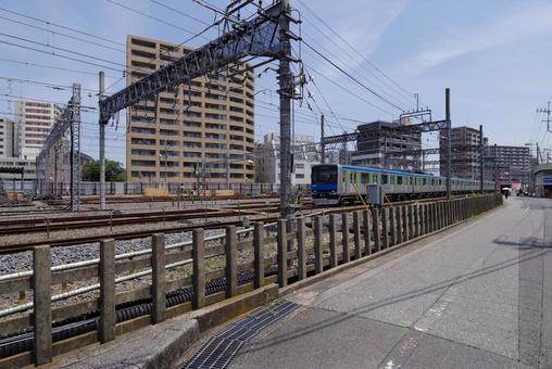 Photo, kasukabe station, electric train, station, 