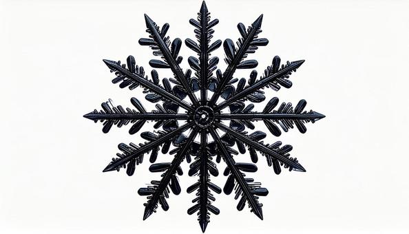 六角形の雪の結晶 黒色 デザイン素材 六角形の雪の結晶 黒色 デザイン素材の写真