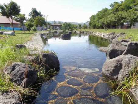 北海幹線用水路 遊緑通り 北海幹線用水路 遊緑通り 小川,公園,散歩の写真素材