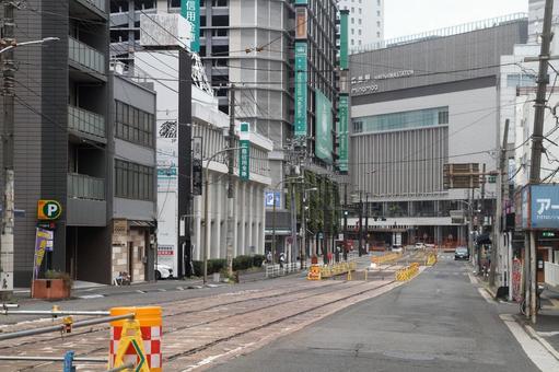 広島電鉄、廃止後の猿猴橋町電停付近 広島電鉄、廃止後の猿猴橋町電停付近 広島電鉄,猿猴橋町,電停の写真素材