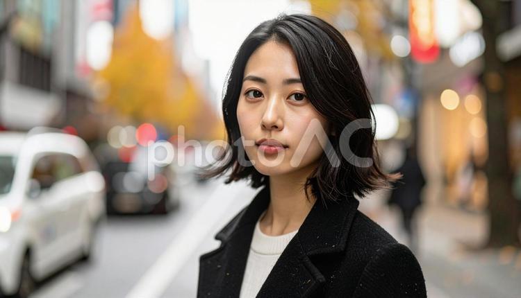 秋のコーディネートイメージ コーディネート,ファッション,街路樹の写真素材