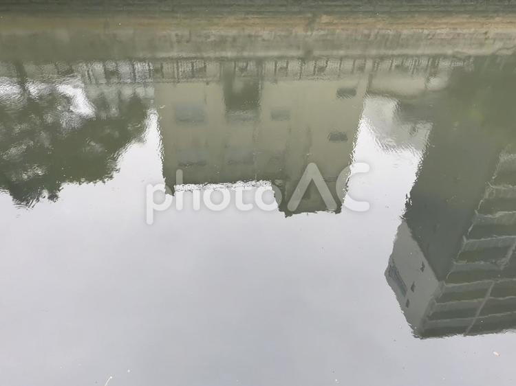 水面に映る街並 水面に映る街並 水面,景色,風景の写真素材
