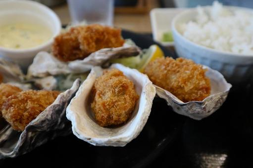 カキフライ定食02 牡蠣,カキフライ,定食の写真素材