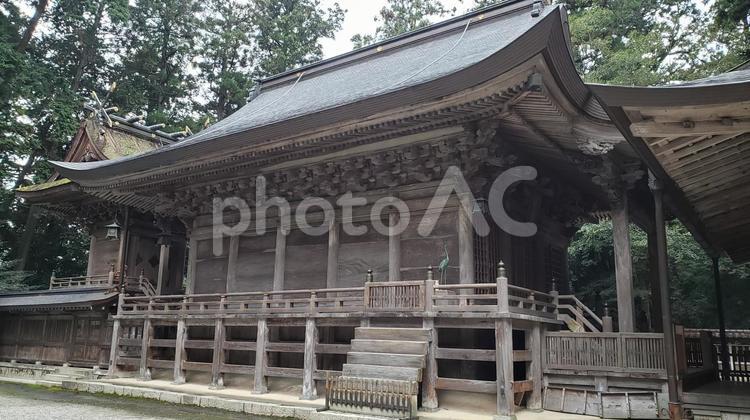 播磨国一之宮 伊和神社 拝殿と本殿 伊和神社,拝殿,本殿の写真素材