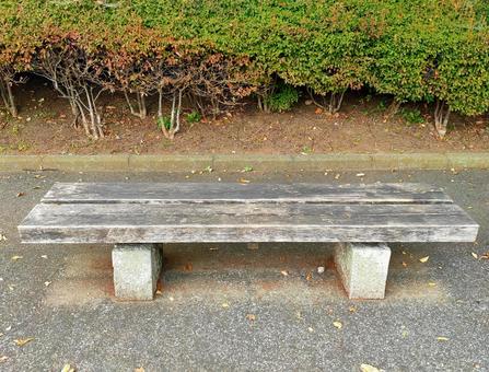 草むらの木製ベンチ 草むらの木製ベンチ ベンチ,公園,木の写真素材
