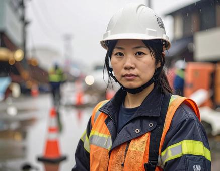 災害派遣・市街浸水に立ち向かう現場責任者 災害派遣・市街浸水に立ち向かう現場責任者の写真