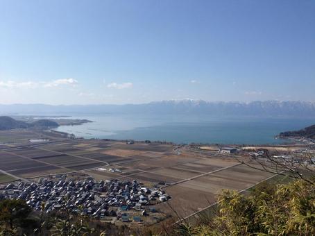 琵琶湖1 琵琶湖1 琵琶湖,近江八幡,安土城跡の写真素材