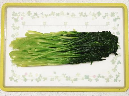 茹でた小松菜① 小松菜,冬菜,青野菜の写真素材