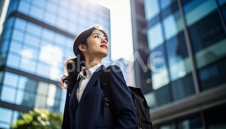 転職や就職活動するスーツの若い女性 女性,スーツ,ビジネスの写真素材