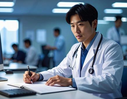 男性医師 勉強 男性医師 勉強の写真