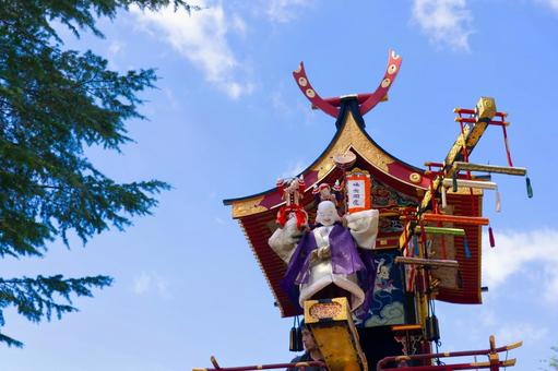 布袋台のからくり人形を見上げるの写真