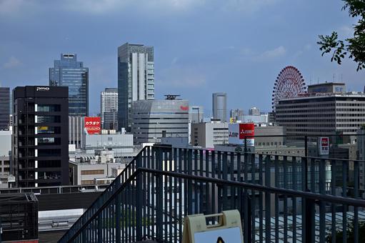 高層ビルから望む壮観な大阪の林立するビル 大阪,壮観,ビルの写真素材