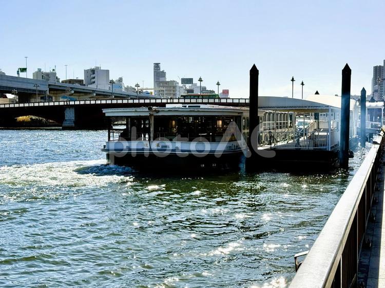 隅田川の景色 川,柵,観光地の写真素材