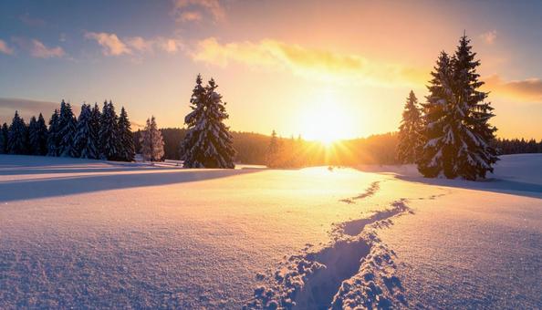 冬のイメージ画像　雪山　雪原の写真